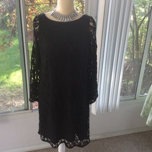 Adriana Papell Black Lace Dress NWT